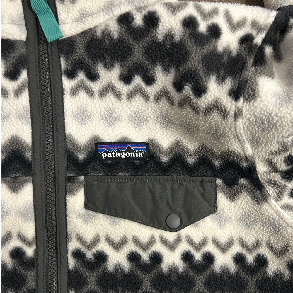 Patagonia Synchilla Fleece Full Zip Hoodie Fair Isle Black White 25270 FA15 - Picture 9 of 9